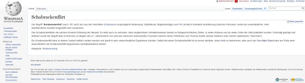Beinahe bei Wikipedia: Was ist ein Schabrackenflirt?